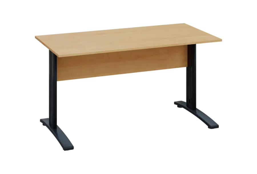 EPK 17 - 14 stůl kancelářský, kovová podnož černá, deska 18 mm, široký 1400 mm, javor horský